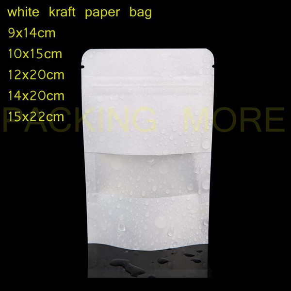 White kraft paper bag 26 x 20 x 26 cm with flat handles