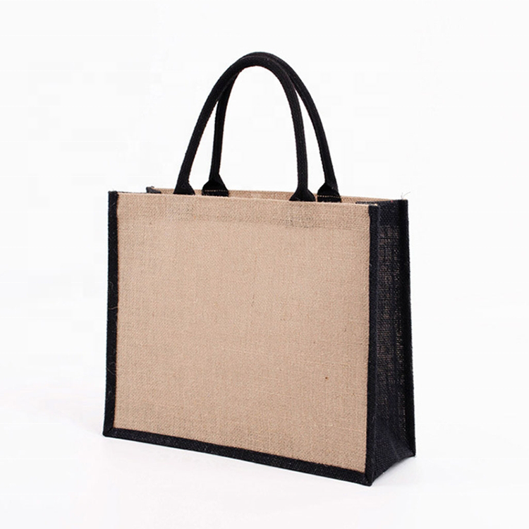 Colored Side jute Bag with rope round handle