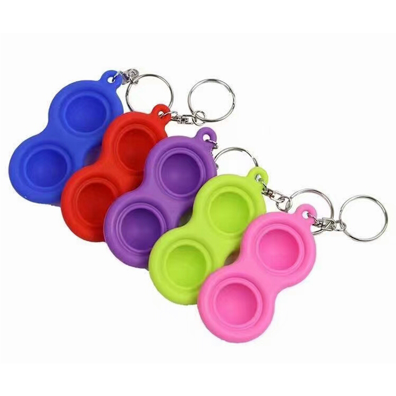 Mini silicone simple dimple keychain fidget toys push pop bubble fidget toys