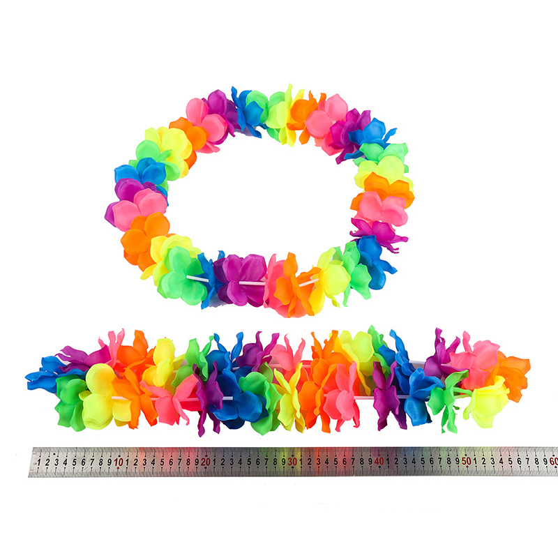 Colorful Rainbow Flower Garland Rainbow Flower Leis Hawaiian Luau Leis