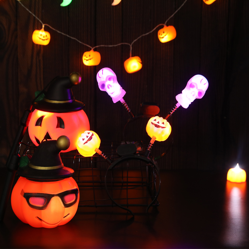 Halloween Bar KTV Nightclub Decoration Props Portable Pumpkin Lantern Glowing Pumpkin Decoration Light
