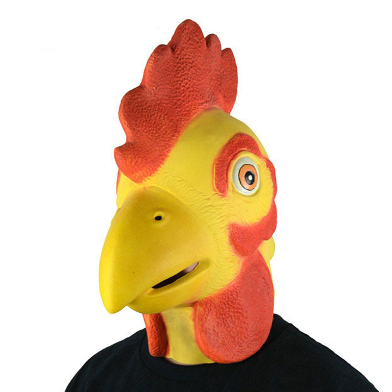 Realistic Chicken Mask Full Head Halloween Party Cosplay Cock Costume