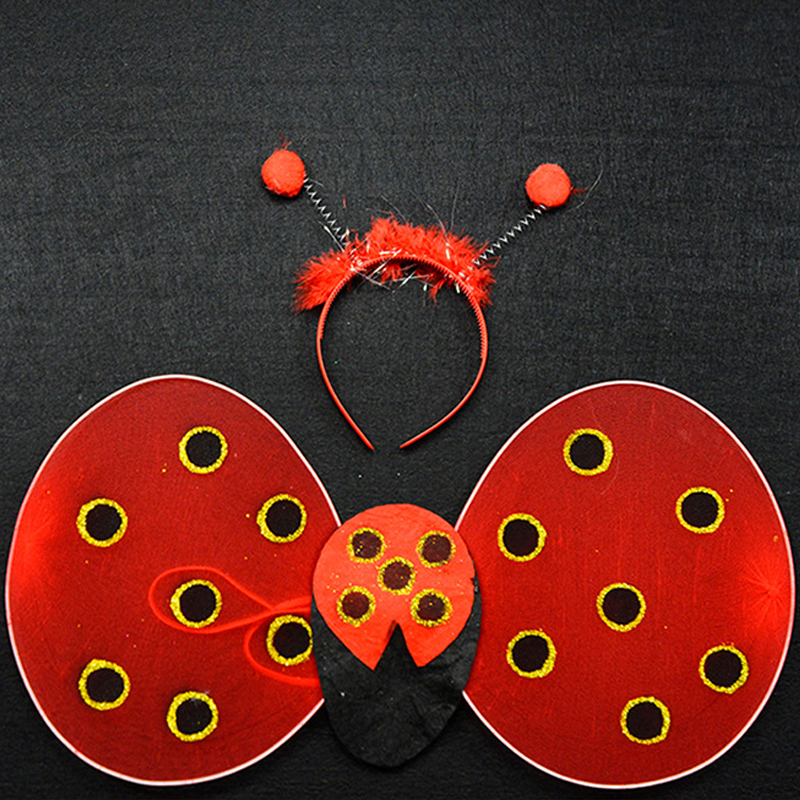Ladybug Wings wand and Headband set kids party costume