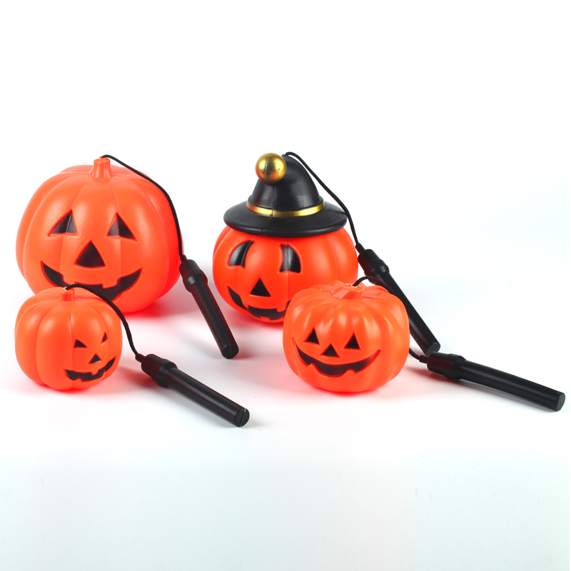 Halloween Luminous Flash Cartoon Portable Pumpkin Lantern Smiling Face Wizard Children's Toy