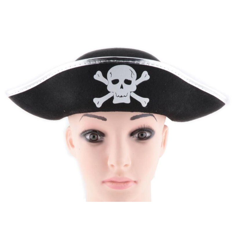 Cheap Promotional Black Gold Halloween party adult kids captain Pirate Hat