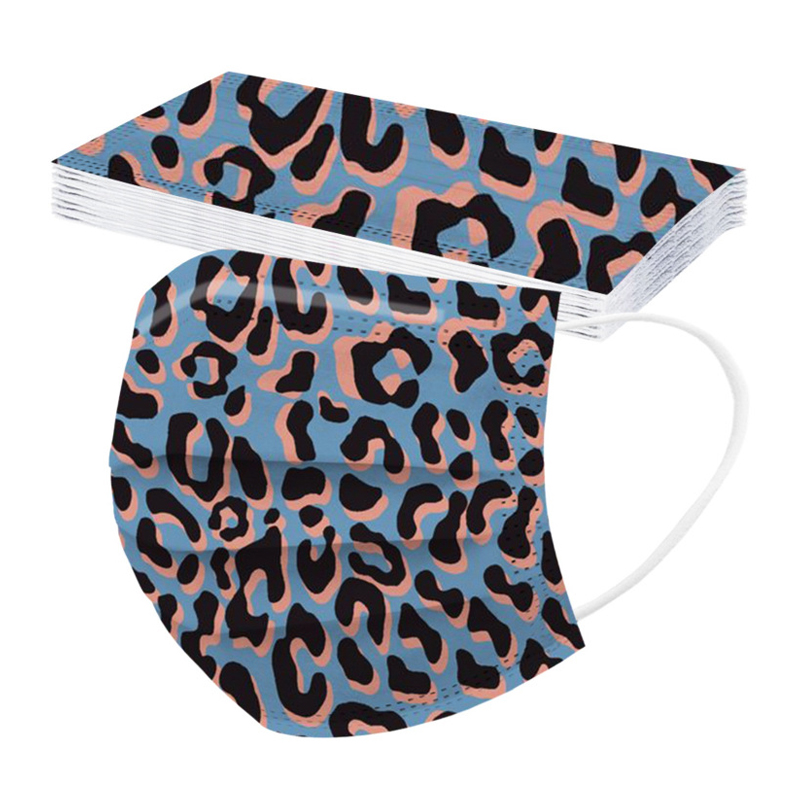 Wholesale Personalized 3ply Disposable Designer Masks Non Woven Fabric Material with Leopard Printed Color
