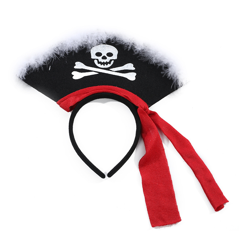 New design Halloween pink pirate captain headband princess girl children party accessories 