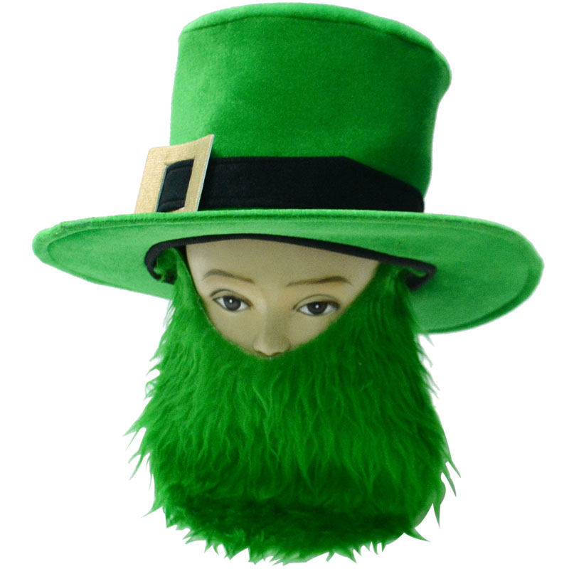 Irish Party Supplies Shamrock Decorations St. Patrick's Day Party hat with Beard 