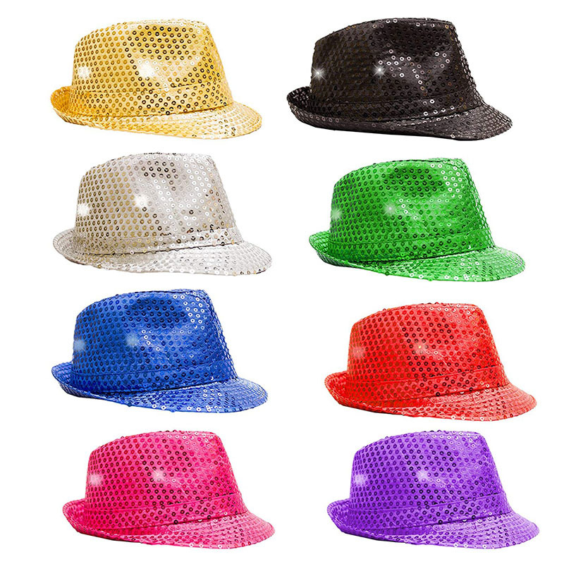 LED Flashing Cowboy Hat with Pink Sequins Flashing Sequin Hat LED Mardi Gras Sequin Fedora, Mardi Gras Hats concert