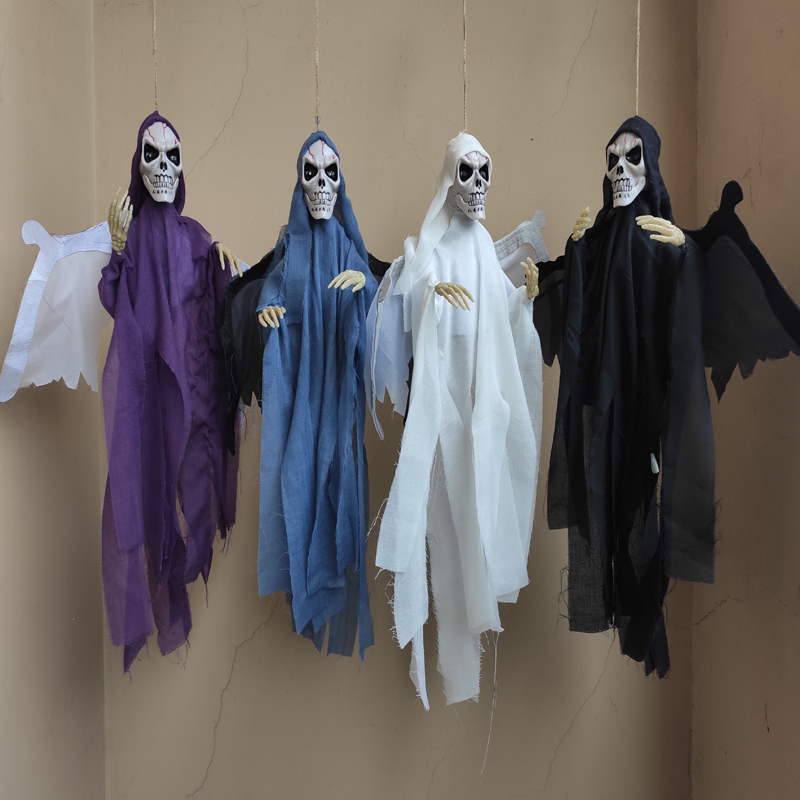 Voice-Controlled Flying Ghost Haunted House Bar Nightclub Horror Skull Decoration Supplies Halloween Ghost Ornament