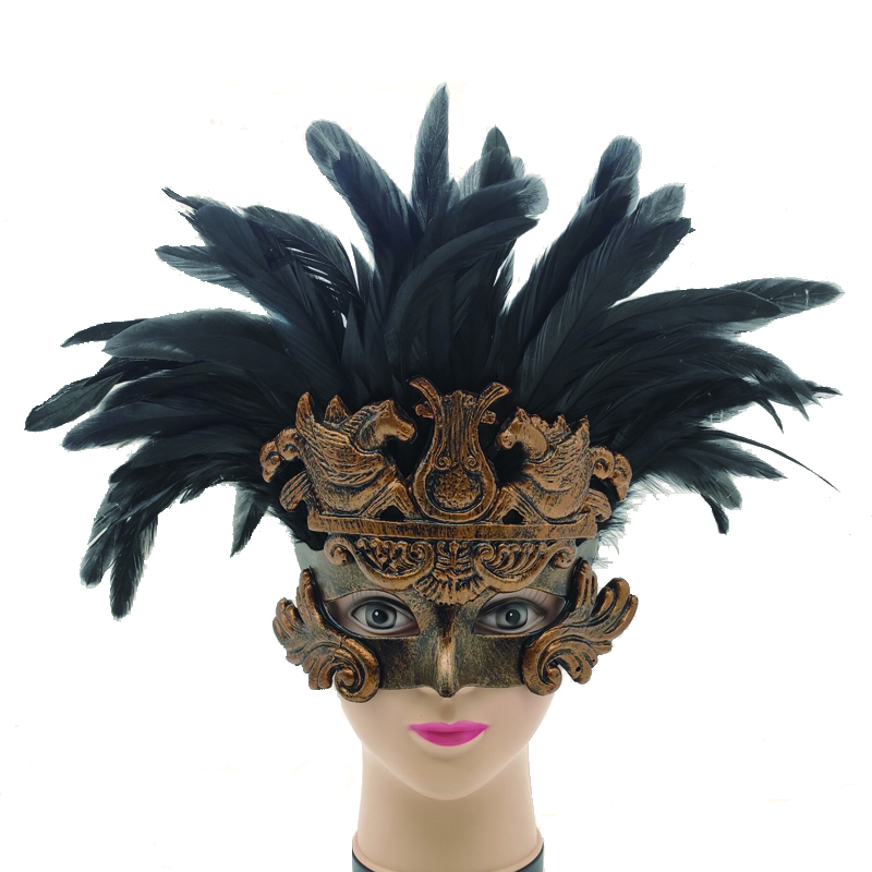 Unique design African Style red carnival mask with feather 