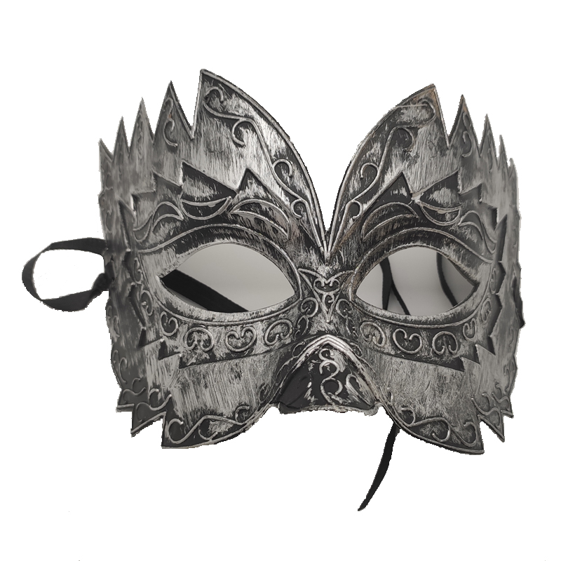PoeticExist men and women Halloween party costume half face retro plastic warrior masks