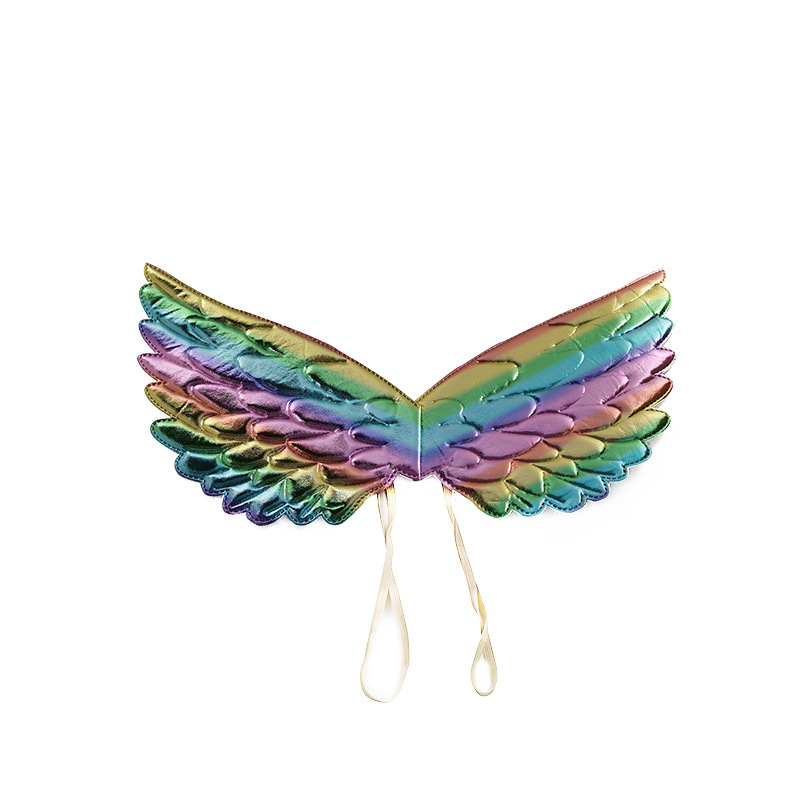 Rainbow angel wings Unicorn Birthday party Wing for Princess skirt dress costume accessories