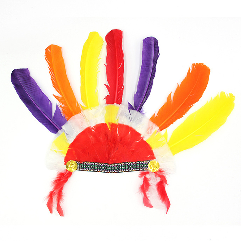 Colored Feather Halloween Indian Headdress Headbands