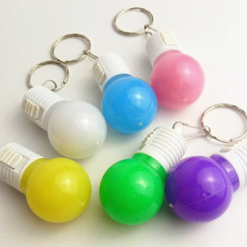 Portable Mini Creative Colorful LED Flash Light Lamp Bulb Torch Flashlight Led keychain