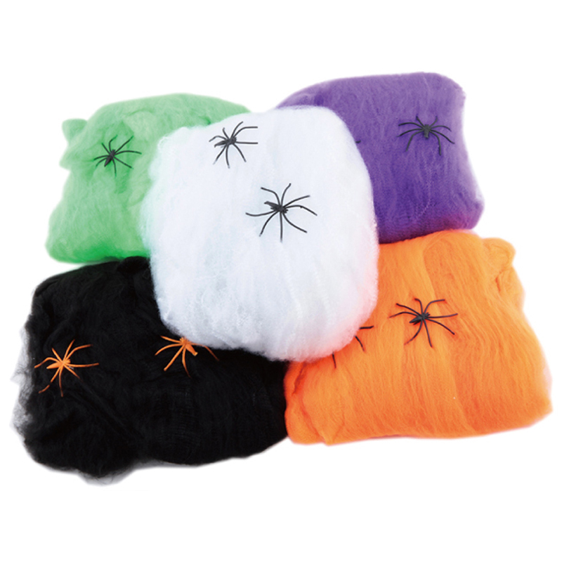 Customizable Halloween Scary Stretchy Spider Web Haunted House Bar Props for Halloween Party Supplies