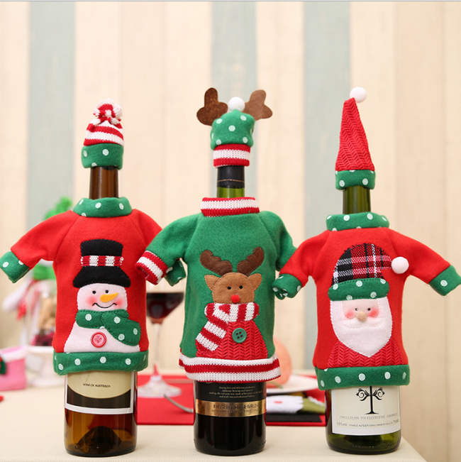 Handmade Christmas Sweater Wine Bottle Cover for Festive Decorations - High-Quality Manufacturer from China
