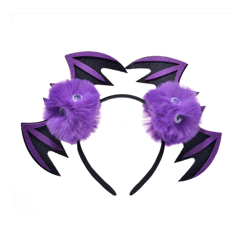 New Launched Products Party Props Supplies Funny Halloween Pow Fur Ball Bat Headband