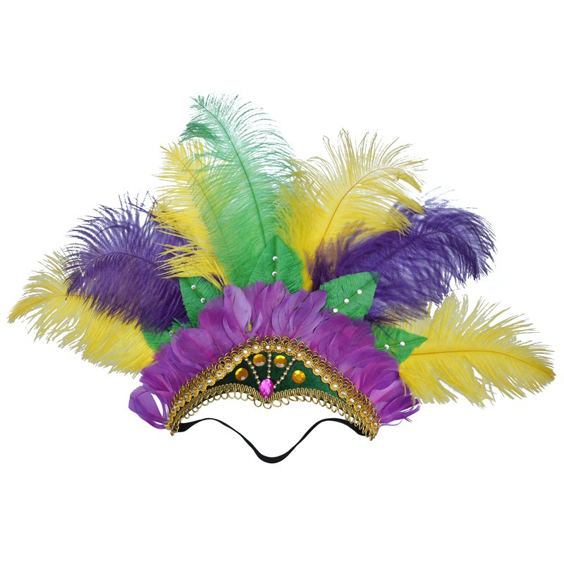 Factory direct sale Amazon hot sale delicate Brazil Carnival Party Feather Headdress