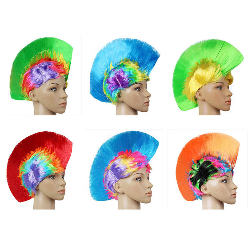 Good price new OEM color custom color cheap price good quality synthetic national curly flag afro custom soccer fans wig