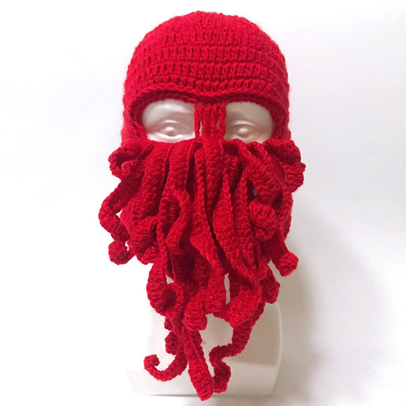 Wholesale Cosplay Mask Halloween Balaclava Unisex Crochet Bread Windproof Beanie Ski Mask Octopus Knitted Hat