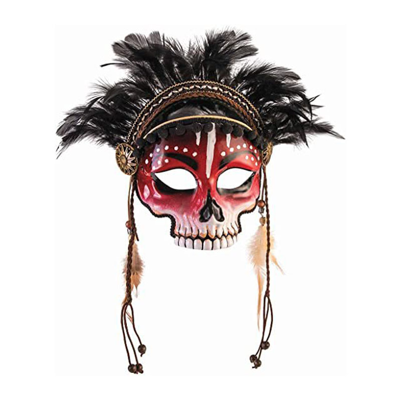 Black Magic Voodoo Face Mask for Sorcerer Costume Accessory