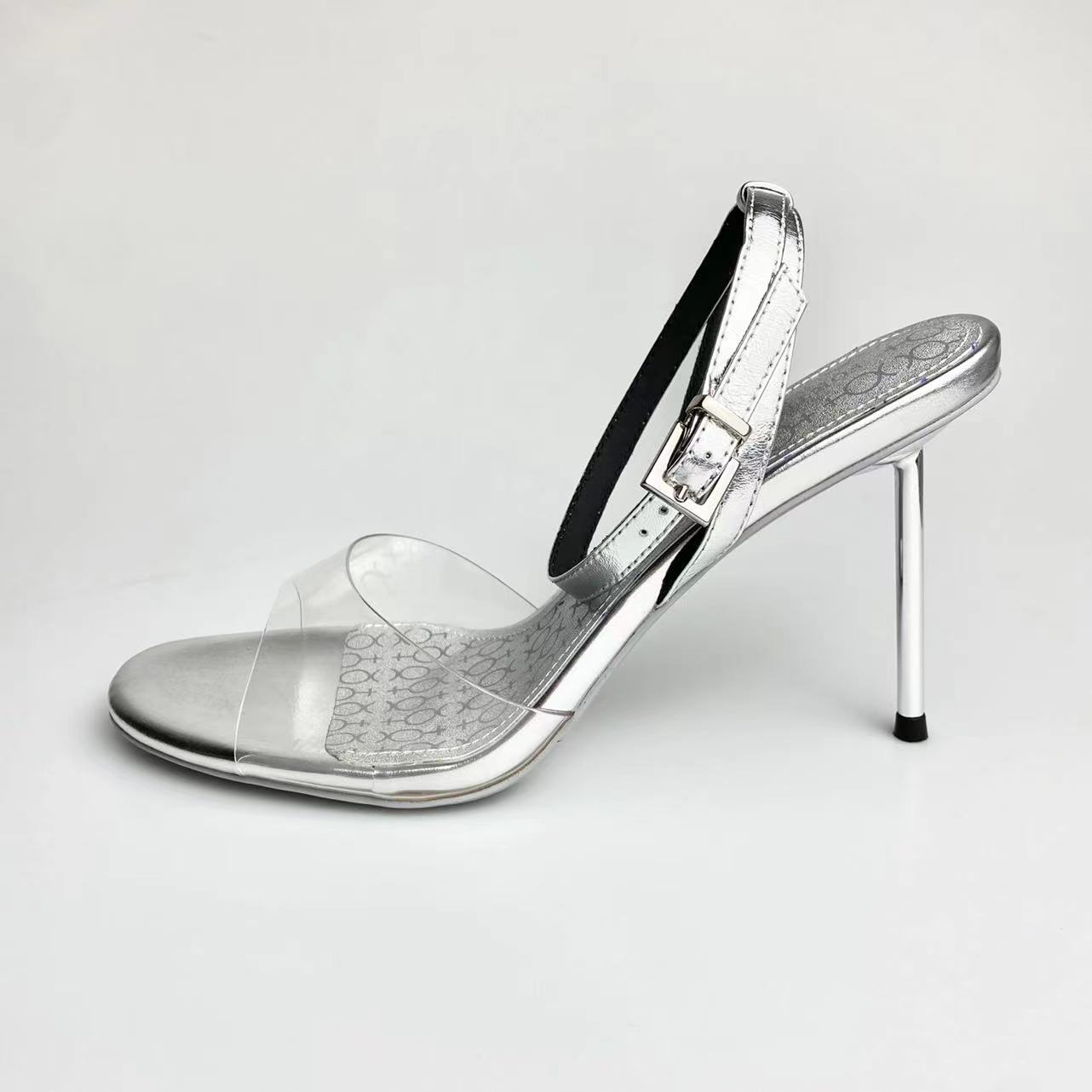 Private Label Sandals-Sheepskin silver luxury sandals