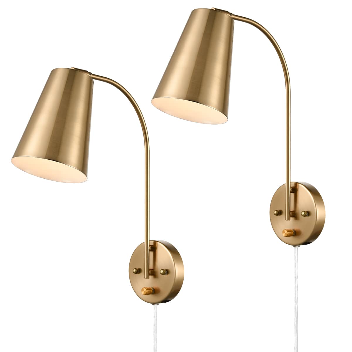 Stylish Square Brass Gold Wall Light Fixtures for Modern Bathrooms