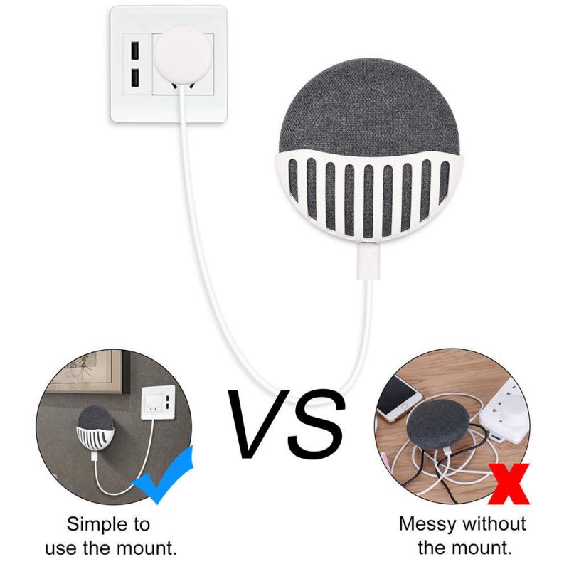 2 Pack Outlet Wall Mount Holder for Mini Smart Speaker, A Space-Saving Accessory with Cord Management, No Messy Wires or Screws Needed