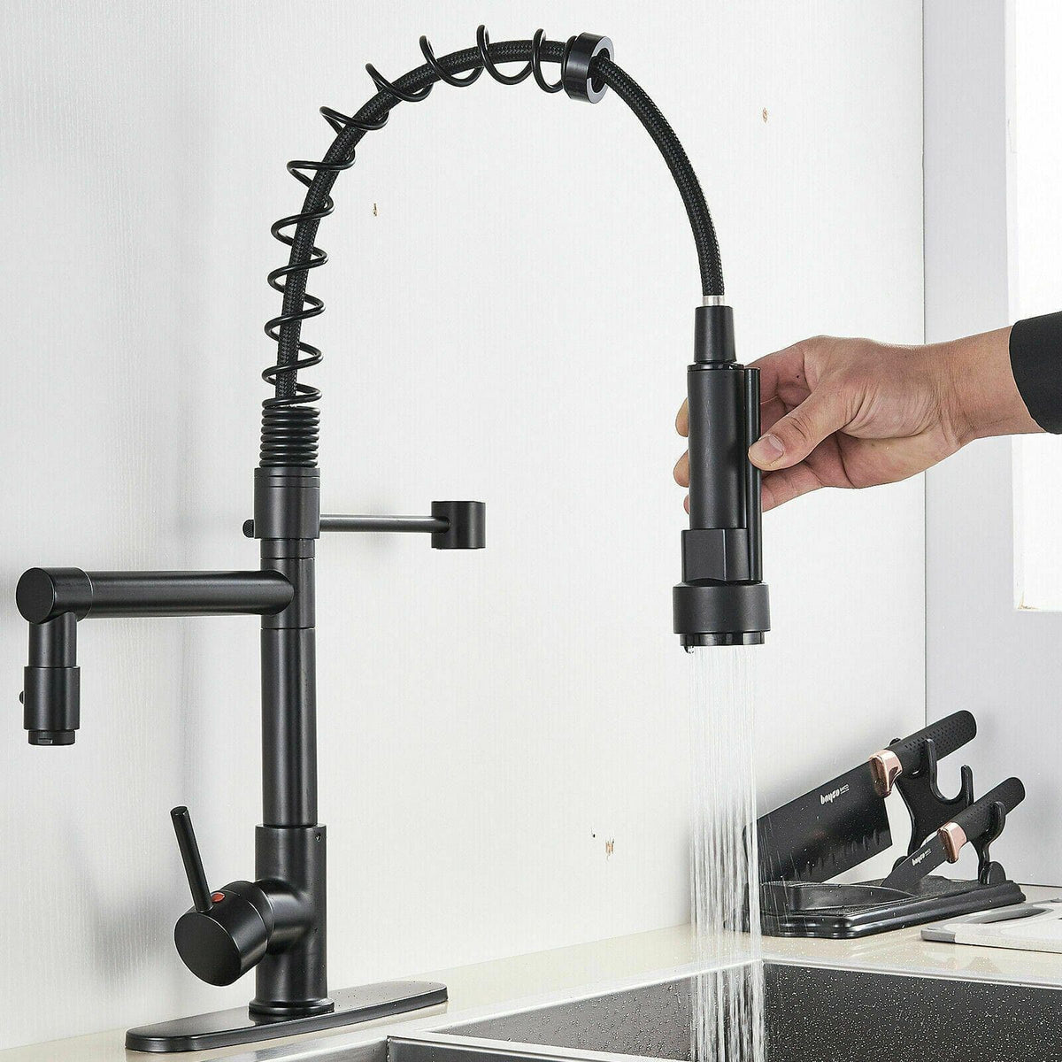 Solid Brass Kitchen Sink Faucet: Cold Water Mixer Basin Tap