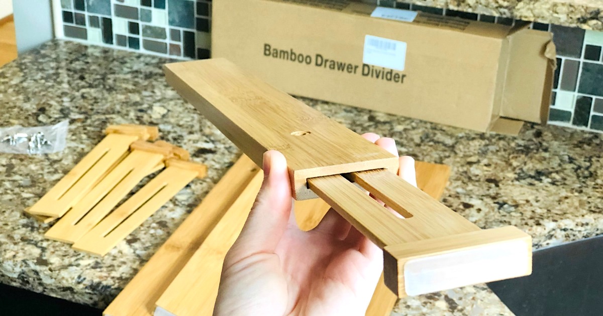 Adjustable Bamboo Drawer Dividers - Expandable Organisers for Clothes, Bathroom, Baby, Tools - SALE PRICE: $19.97