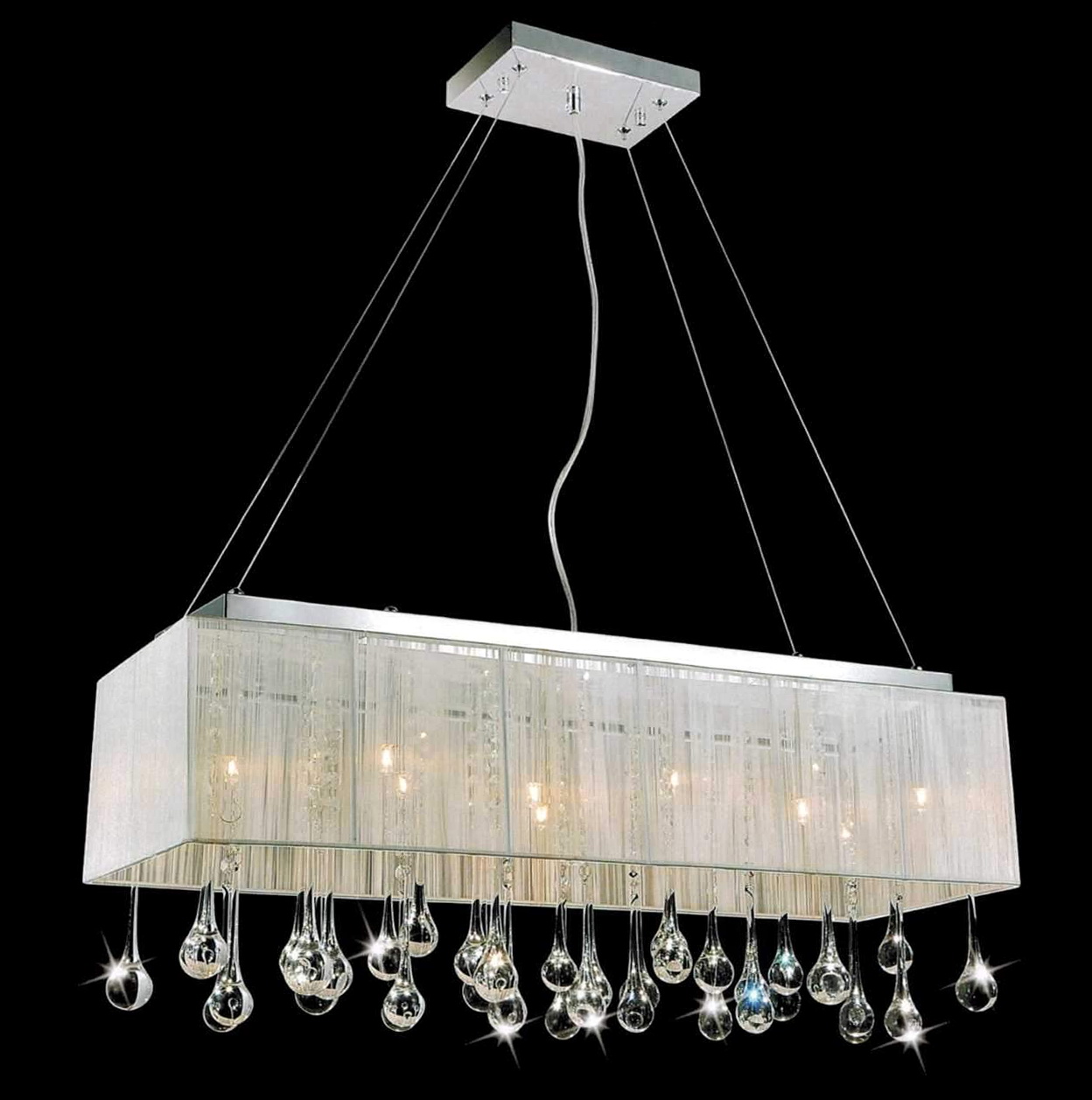 Embrace Retro Glam with a Stunning Crystal Rectangular Chandelier