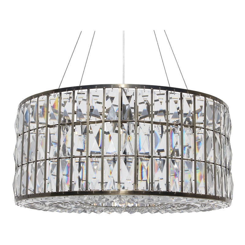 61cm Round Monroe Crystal Chandelier in Antique Brass Finish