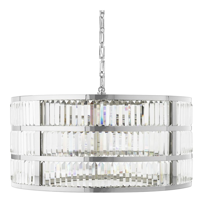 71cm Wide Lamont Crystal Chandelier in Polished Nickel