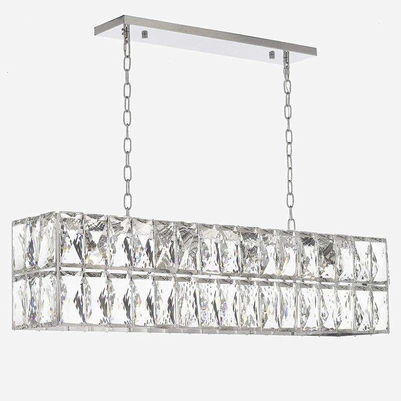 104cm Long Rectangle Spiridon Ring Crystal Chandelier