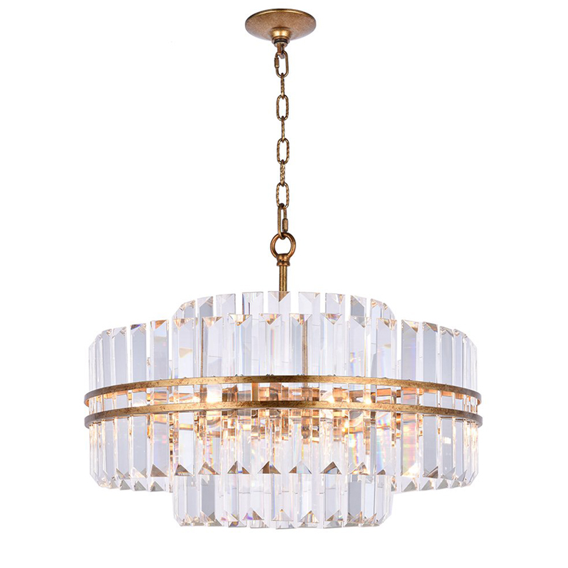 55cm Wide Ashton Crystal Chandelier in Antique Gold