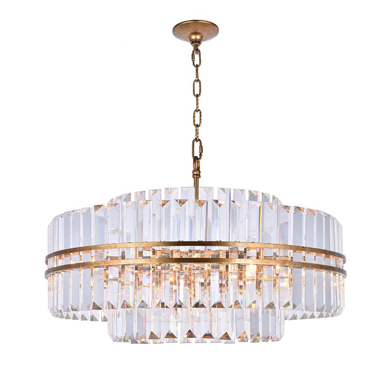 68cm Wide Ashton Crystal Chandelier in Antique Gold