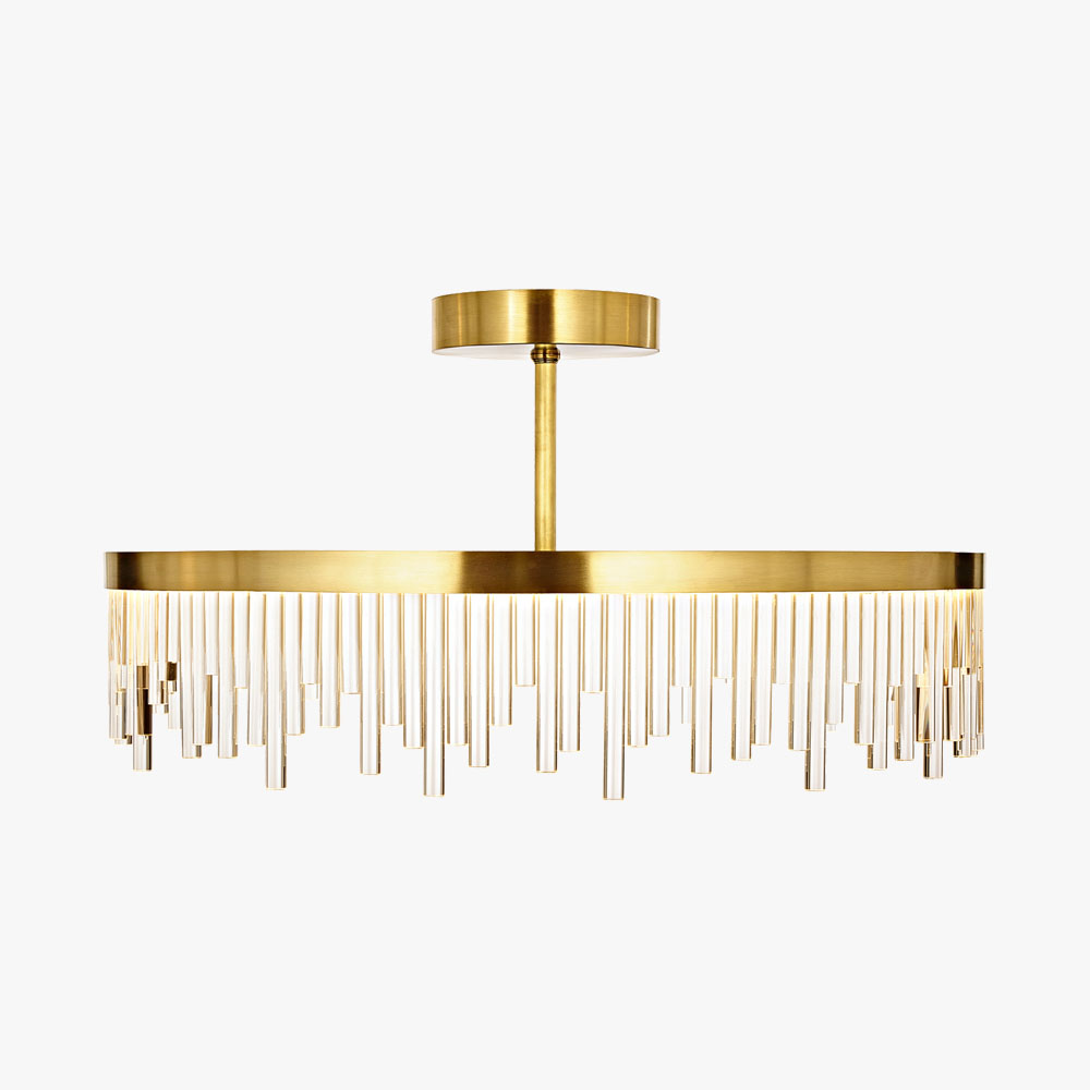 80cm Wide Uneven Height Mayfair Chandelier in Brushed Gold
