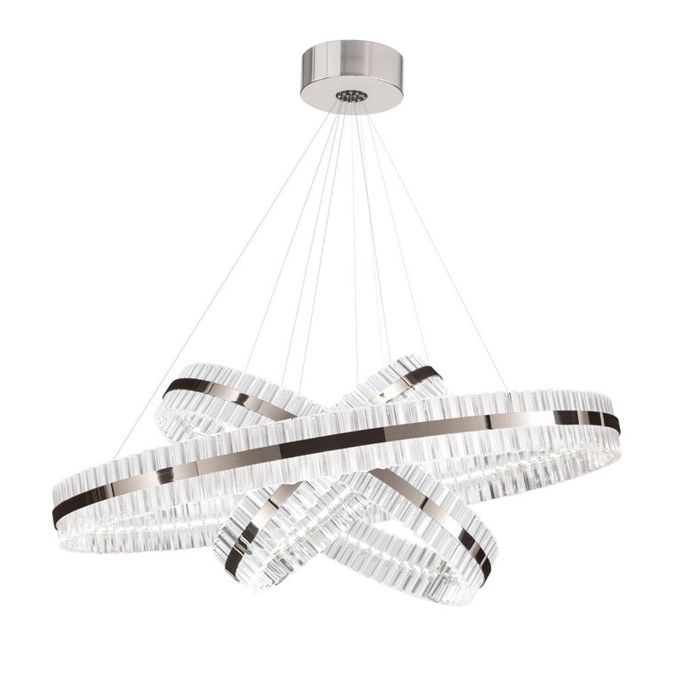 100cm Wide Saturno LED Triple Ring Pendant in Chrome