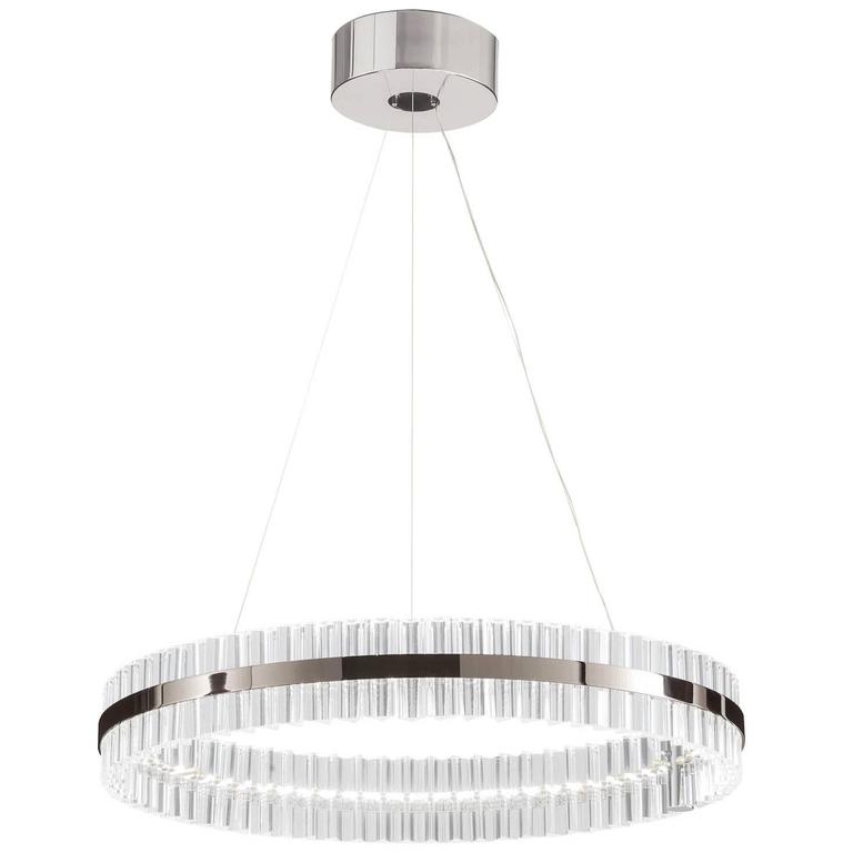 70cm Wide Saturno LED Ring Pendant in Chrome