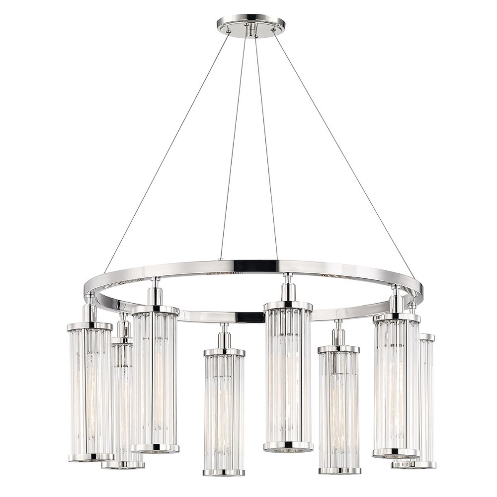 8 Lights Marley Pendant in Polished Nickel