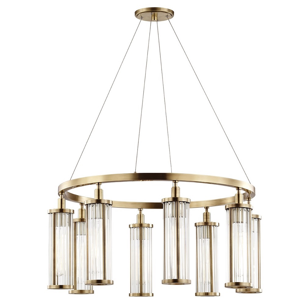 8 Lights Marley Pendant in Aged Brass