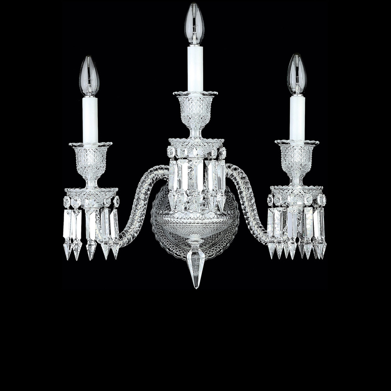 3 Lights Clear Baccarat Wall Sconce