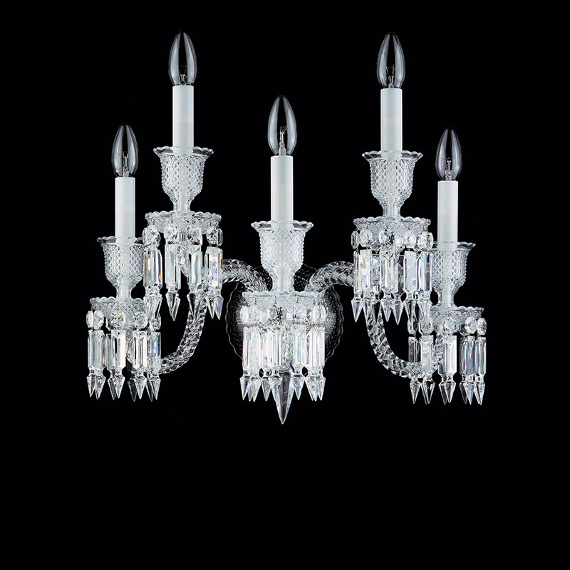 5 Lights Clear Baccarat Wall Sconce