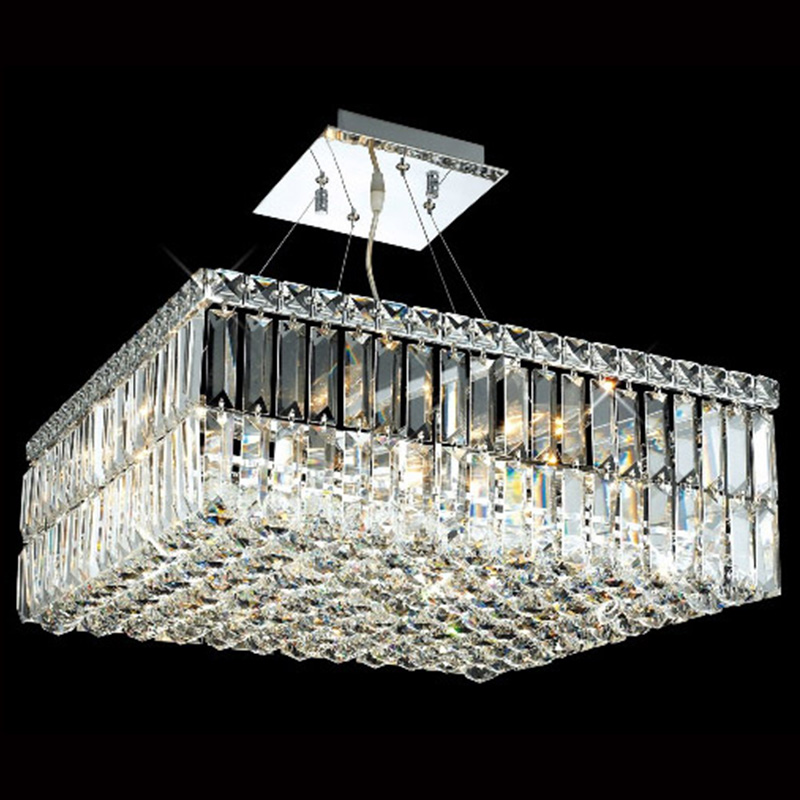 20 Inch Modern Square Crystal Pendant Light