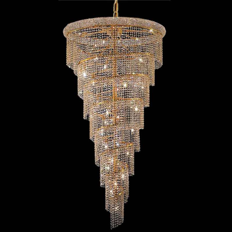 Long Stairwell Crystal Chandelier 36'' W 65'' H