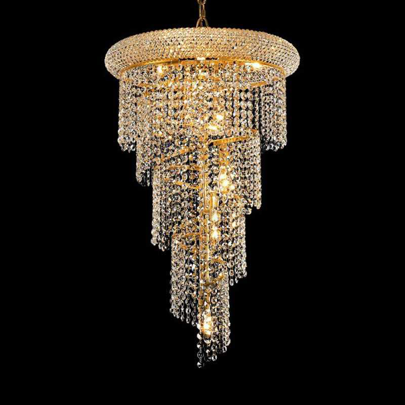 Small Spiral Chandelier in Gold 16'' W 26'' H