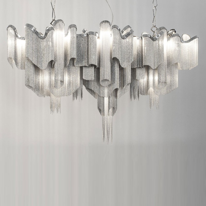 Stream Aluminum Chain Chandelier for Dining Room