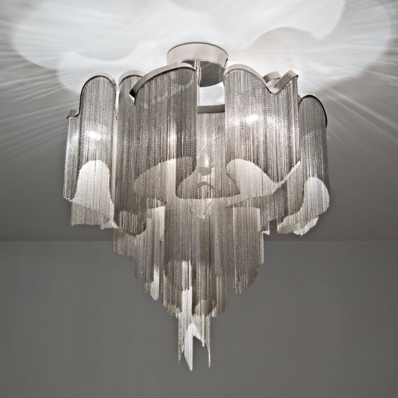  Stream Aluminum Chain Ceiling Light Fixture