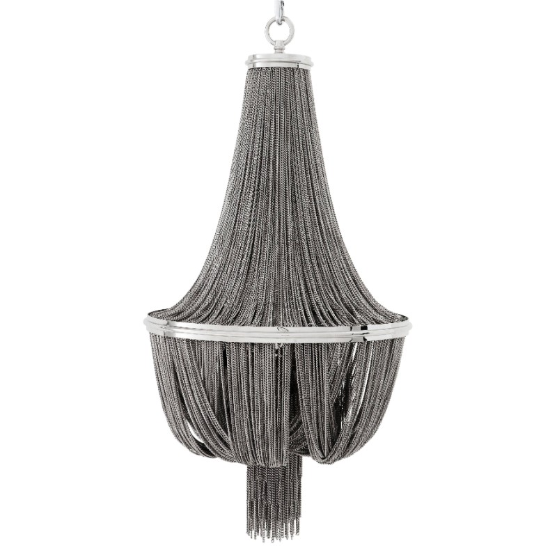 Nickel Finish French Empire Style Aluminum Chain Chandelier